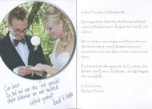 DJ Hochzeit dankeskarte nadja pascal